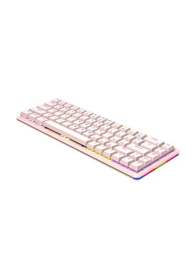 Rampage Rebel Pembe Low Profile Red Swıtch Mekanik Gaming Oyuncu Klavye Us Layout Rainbow