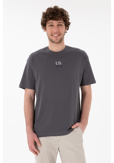 U.S. Polo Assn. Erkek Comfort Fit Bisiklet Yaka Antrasit Tişört 50306450-VR006