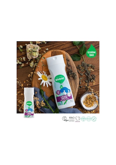Siveno %100 Doğal Kepeğe Karşı Etkili Şampuan Günlük Bakım Yağlı Saçlar Çay Ağacı Keklik Üzümü Vegan 300 ML