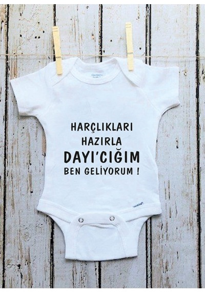 Tuğba Baby Tuğbababy Baby Dayıya Özel Unisex Zıbın - Beyaz