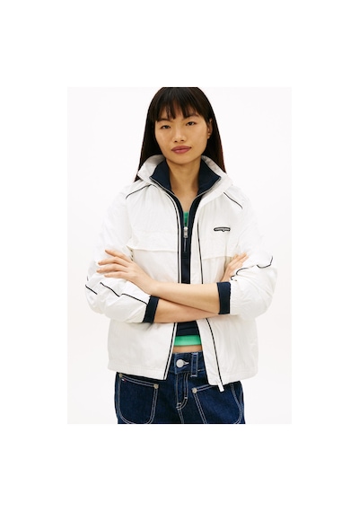 Tommy Hilfiger Tjw Kadın Piping Nylon Track Beyaz Rüzgarlık-ceket-13669 Beyaz