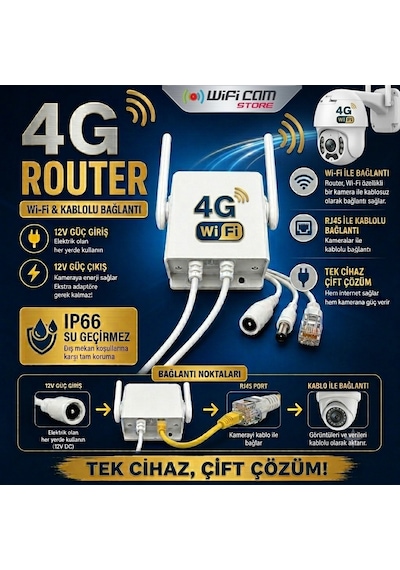 4g Router - Wi-fi Ve Kablolu Bağlantı Destekli Kamera İstasyonu
