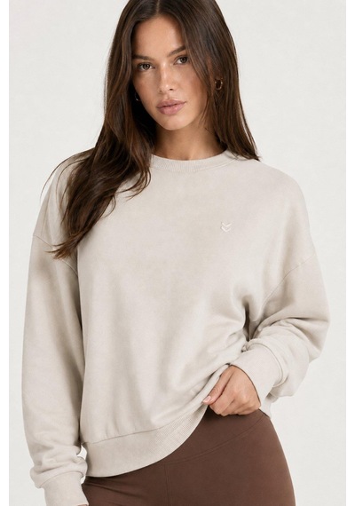 Hummel Dellax Sweatshirt 922548-9719 Krem Kadın Sweatshirt Gri