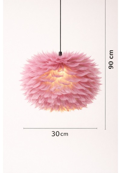 Flora Model Pembe Tüylü Modern Sarkıt Tekli Avize Pembe