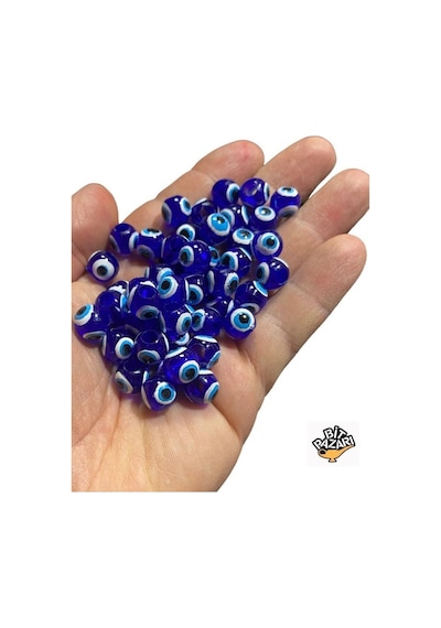 50 Adet Danagöz Nazar Boncuğu - 10 Mm - Geniş Delikli
