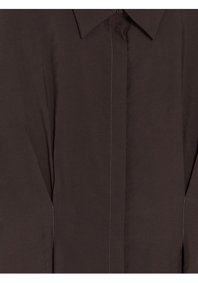 Lcw Modest Kahverengi Modal Karışımlı Pileli Kadın Gömlek Tunik