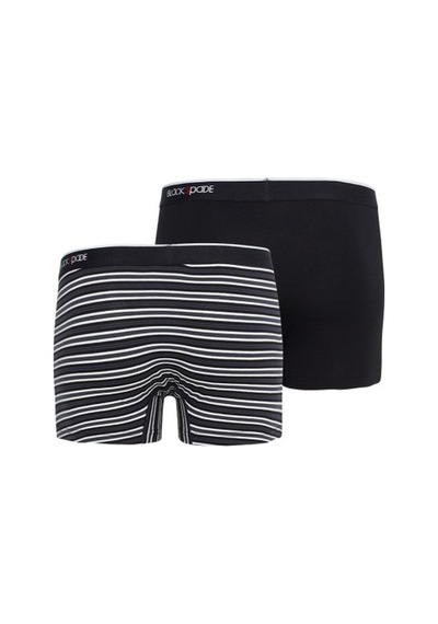 Blackspade Erkek Boxer 2Li Paket Stripes 9551 - Siyah