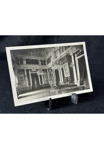 İspanya Vintage Kartpostal Pamplona Diputación Salon Del Trono / Taht Salonu