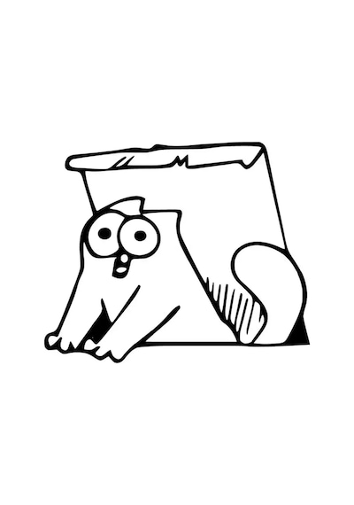 Kutudan Bakan Kedi Duvar Dekor Sticker 40 X 36 Cm