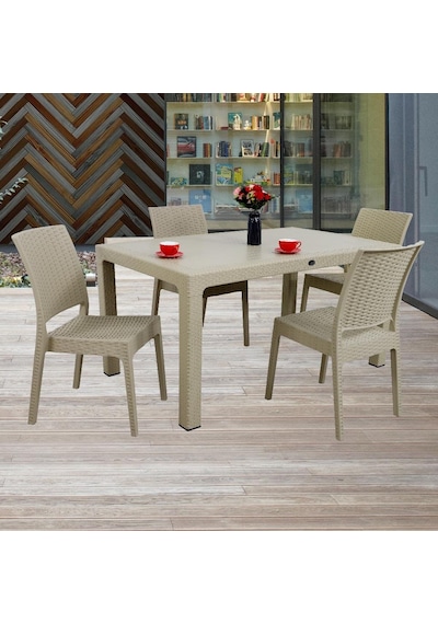 Luna Elit Rattan 90x150 4 Kişilik Elit Sandalye Masa Takımı Çölbeji Luna Elit Rattan 90x150 4 Kişilik Elit Sandalye Masa Takımı Çölbeji