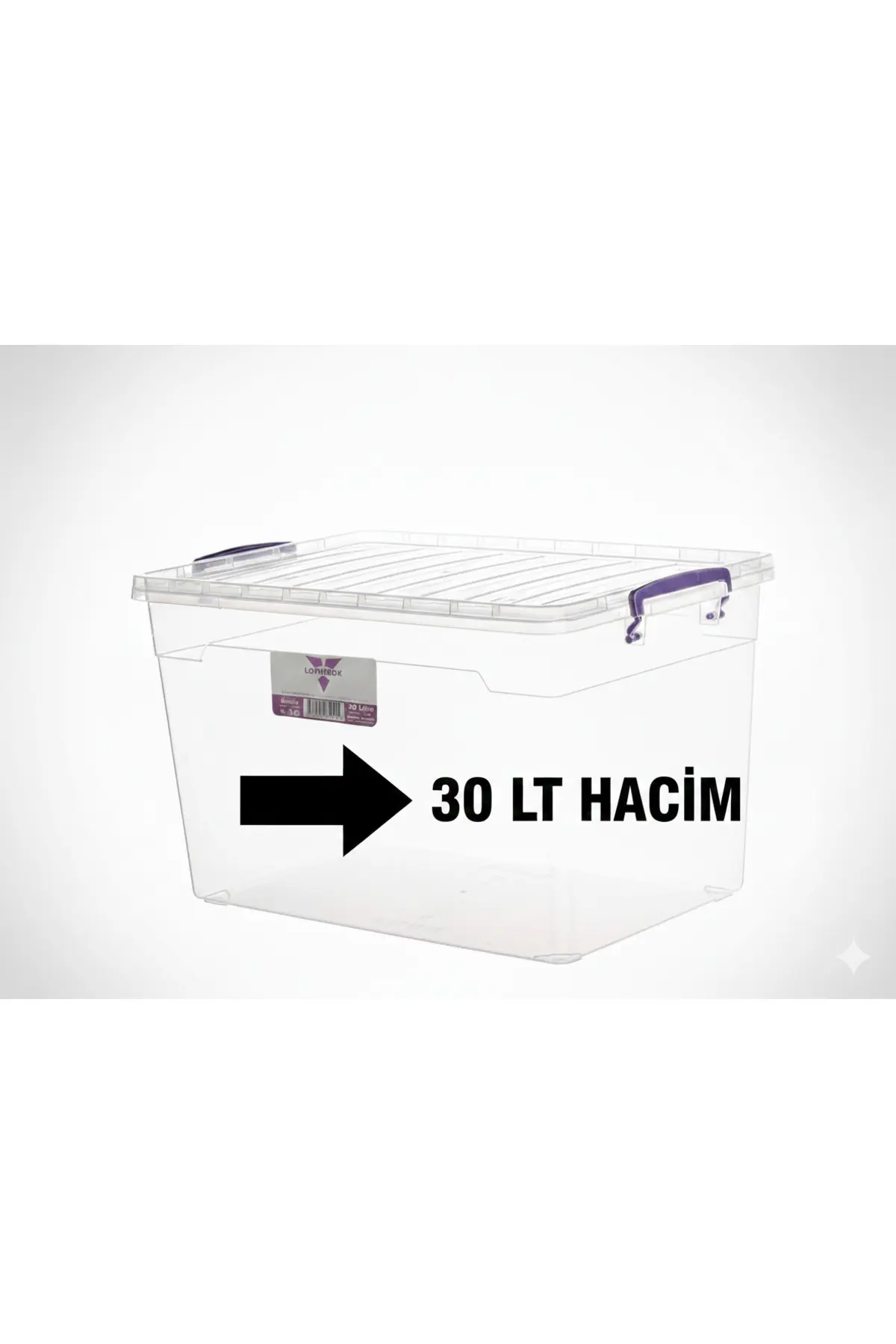 30 Litre Çok Amaçlı Depolama Kutusu Şeffaf Şeffaf