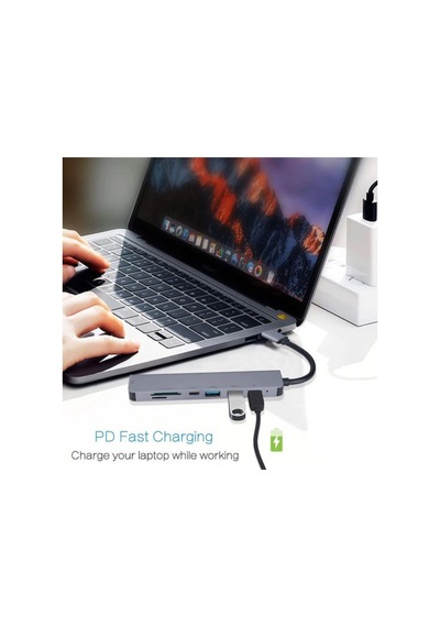 7 In 1 Sd Usb Type-C Hub Hdmı Girişli Apple Uyumlu MacBook Çevirici Çoklayıcı (537171036)