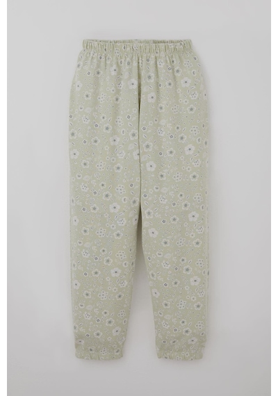 Breeze Kız Çocuk Pijama Takımı Çiçek Desenli 4-8 Yaş, Su Yeşili Su Yeşili