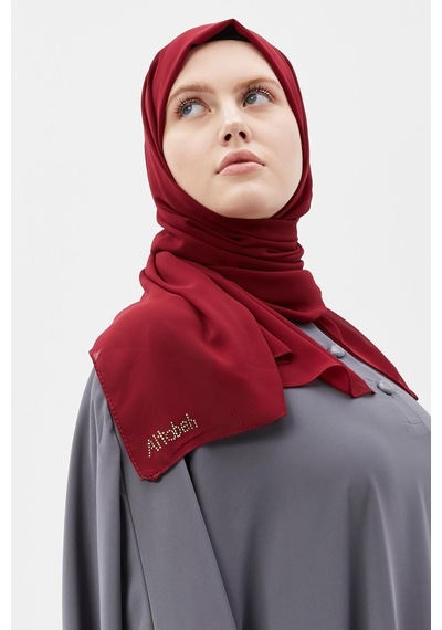 Altobeh Düz Şifon Şal Bordo