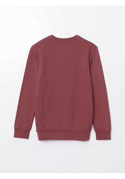 Lcwaıkıkı Basic Pembe Bisiklet Yaka Uzun Kollu Erkek Sweatshirt