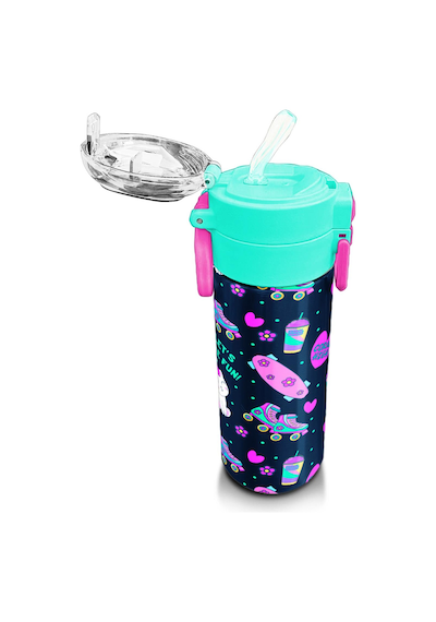 Coral High Kids Lacivert Pembe Kedili Paten Desenli Pipetli Ve Direkt İçim Çelik Termos 500 Ml 31983 Lacivert - Pembe Coral High Kids Lacivert Pembe Kedili Paten Desenli Pipetli Ve Direkt İçim Çelik Termos 500 Ml 31983 Lacivert - Pembe