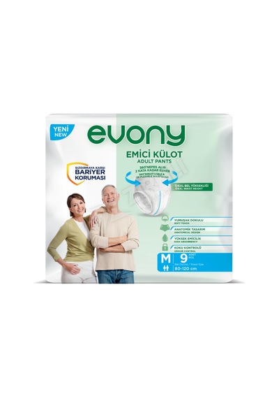 5 Adet Evony Emici Külot Unisex M Boy 9'lu Diğer