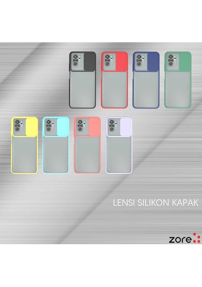 Noktaks - Xiaomi Uyumlu Xiaomi Redmi Note 10s - Kılıf Slayt Sürgülü Arkası Buzlu Lensi Kapak - Kırmızı T17188 Kirmizi