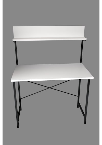 Parla Üstten Raflı Dekoratif Çalışma Masası 50x90 Cm Beyaz