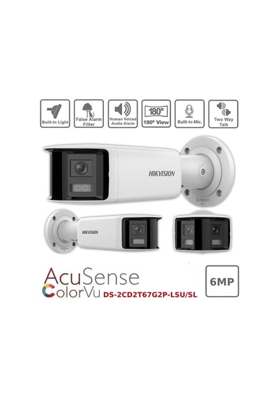Ds-2cd2t67g2p-lsu/sl 2.8mm 6mp Panoramic Dual Lens Colorvu Fixed Ip Kamera 40mt. Seslı