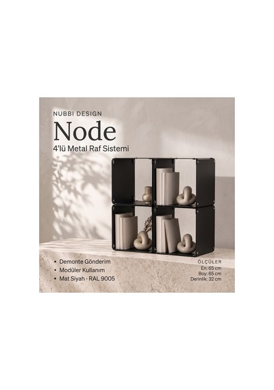 Node 4 Lü Modüler Metal Komodin Açık Raflı Küp Tasarım Başucu Sehpası Siyah - 940098009 Siyah Node 4 Lü Modüler Metal Komodin Açık Raflı Küp Tasarım Başucu Sehpası Siyah - 940098009 Siyah