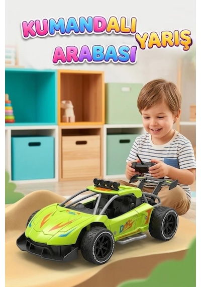 Super Speed Racing 1:20 Ölçekli Şarjlı Uzaktan Kumandalı Araba - 4 Kanallı Yarış Arabası Yeşil