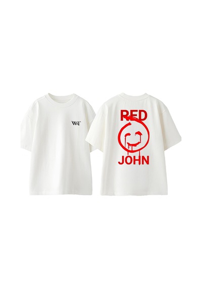 Thewert Red John The Mentalist 2 Tasarım Sırt Baskılı Pamuk Beyaz Oversize T-shirt