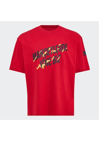 Red Adidas Erkek Günlük T-shirt Manşetlerde Yine Biz Kn2493 KIrmızı