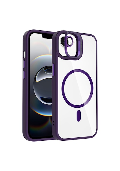Adige Apple iPhone Uyumlu 16e Kılıf Etro Standlı + Kamera Lens Koruyucu Derin Mor