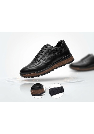 Growish Gd0142 Hakiki Deri Balık Sırtı Desen Yılan Kabartmalı Desen Spor Klasik Termo Taban Prestij Seri Sneaker Günlük Ayakkabı Siyah Growish Gd0142 Hakiki Deri Balık Sırtı Desen Yılan Kabartmalı Desen Spor Klasik Termo Taban Prestij Seri Sneaker Günlük Ayakkabı Siyah