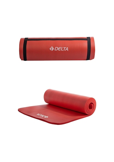Delta Konfor Zemin 15 Mm Taşıma Askılı Pilates Minderi Yoga Matı, Lila, 15 Mm Siyah