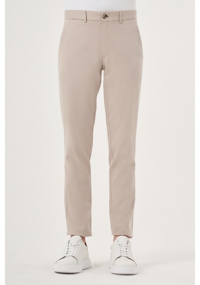 Morven Erkek Bej Yazlık Pamuk Yan Cep Slim Fit Chino Pantolon 25ys003011653 Bej