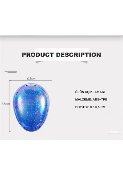 Koodmax Saç Şekillendirici Dolaşık Açıcı Çocuk Tarağı Oval Tarak Simli Koyu Mavi