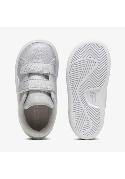 Puma Smash 3.0 Glit Glam V Çocuk Gri Spor Ayakkabı Düz 394688 Gri