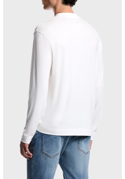 Emporio Armani İpek Karışımlı Bisiklet Yaka Uzun Kollu T Shirt Erkek T Shirt Em006771 Af13721 U0003 Beyaz Emporio Armani İpek Karışımlı Bisiklet Yaka Uzun Kollu T Shirt Erkek T Shirt Em006771 Af13721 U0003 Beyaz