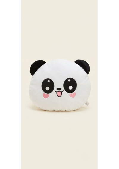 Peluş Soft Yastık 35 Cm Beyaz - Siyah