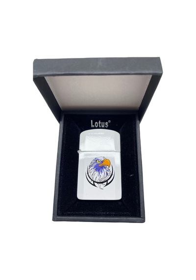 Lotus Kartal Figürlü Benzinli Metal Çakmak Beyaz 309136