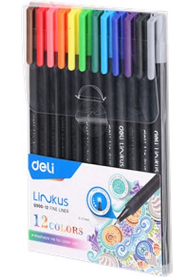 Deli 12'li Fine Liner Keçeli Kalem Q900-12