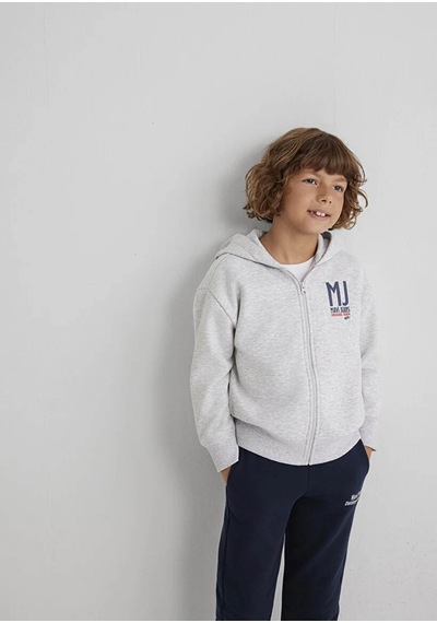Mavi Fermuarlı Gri Erkek Çocuk Sweatshirt M6s10138-88467 Gri