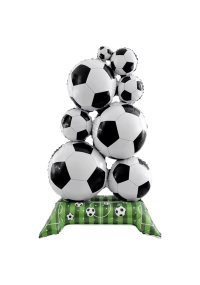 Futbol Temalı Ayakta Duran Folyo Balon 56x98 Cm Doğum Günü & Parti Süsü Siyah - Beyaz
