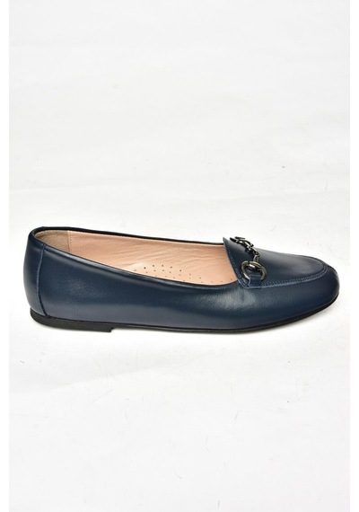 Fox Shoes R667001403 Lacivert Hakiki Deri Babet Lacivert