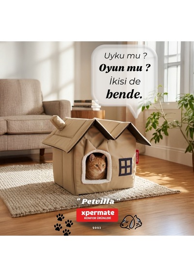 edi Evi Kedi Yuvası Kapalı Kedi Kulübesi Pet Villa