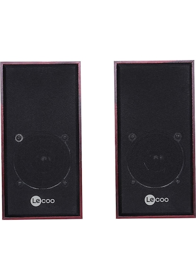 Lecoo   Ds105 6w Ahşap Gövdeli Masaüstü Stereo Hoparlör - Usb + 3.5mm Jack Girişli Pc Hoparlörü