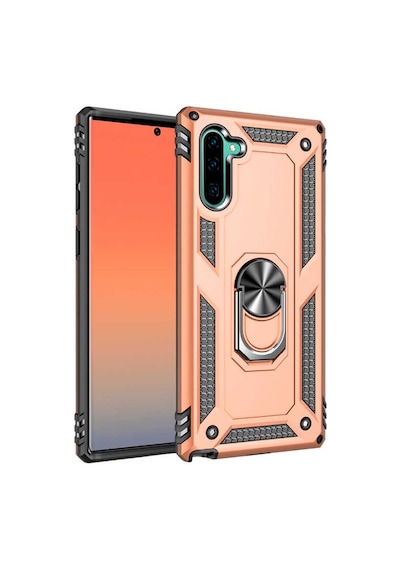 Samsung Galaxy Uyumlu Note 10 Kılıf Sert Silikon Yüzüklü Stand Özellikli Kapak