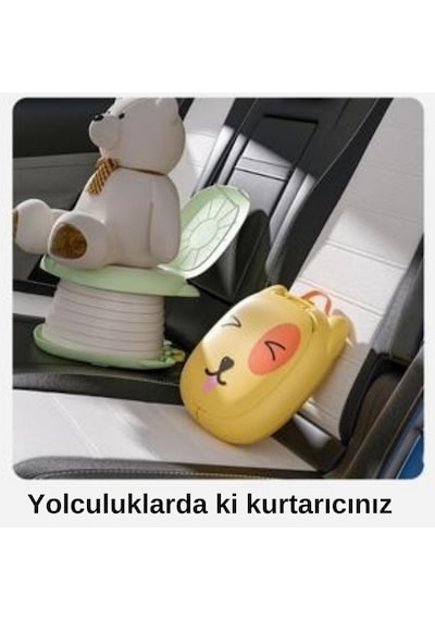 Cat Potty Katlanabilir Çocuk Tuvaleti, Çok Fonksiyonlu Taşınabilir Alıştırma Lazımlığı Sarı