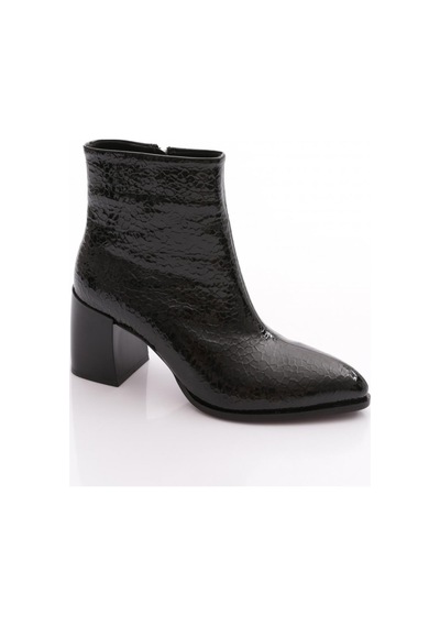 Dgn 902 Kadin Topuklu Bot Siyah Croco