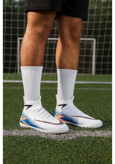 Çoraplı Superfly Halı Saha Futbol Ayakkabısı Beyaz
