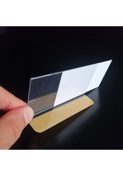 L Tipi Siperli Yapışkanlı Şeffaf Pvc Etiketlik 6x3cm 200lü Paket 200 Adet