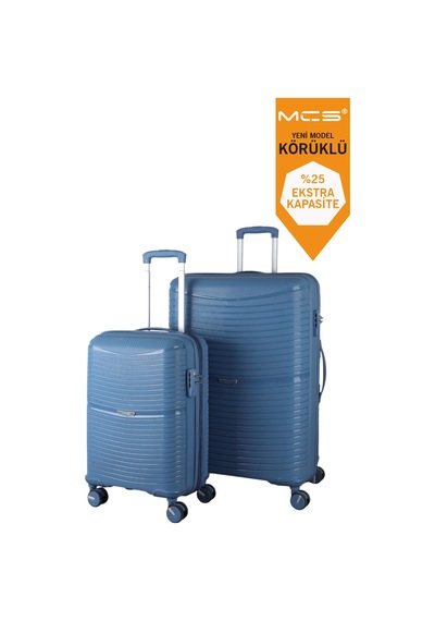 Mçs Polipropilen 2'li Valiz Seti Büyük & Kabin V379 Sky Blue
