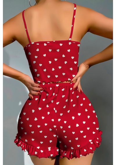 Lily Bianca Nightwear Askılı Göbek Kısmı Dekolteli Fiyonk Detaylı Ve Şortlu Penye Gecelik Kırmızı Lily Bianca Nightwear Askılı Göbek Kısmı Dekolteli Fiyonk Detaylı Ve Şortlu Penye Gecelik Kırmızı